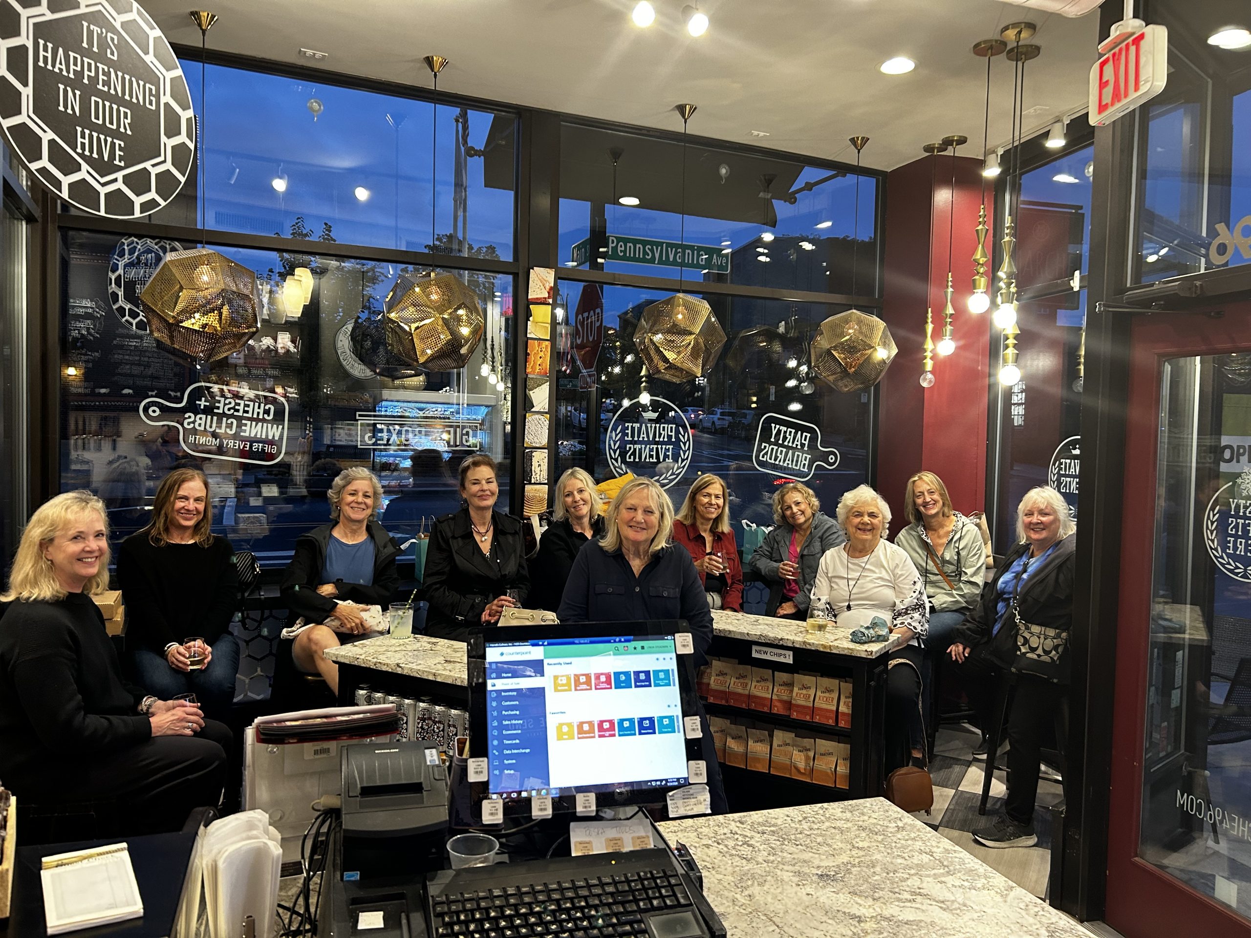 Tasting food and drink at Marche store